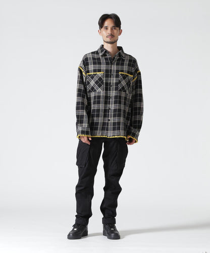 B omnivore/ビーオムニボー HAND STITCH FLANNEL 手工縫線法蘭絨襯衫