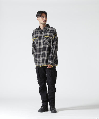 B omnivore/ビーオムニボー HAND STITCH FLANNEL 手工縫線法蘭絨襯衫