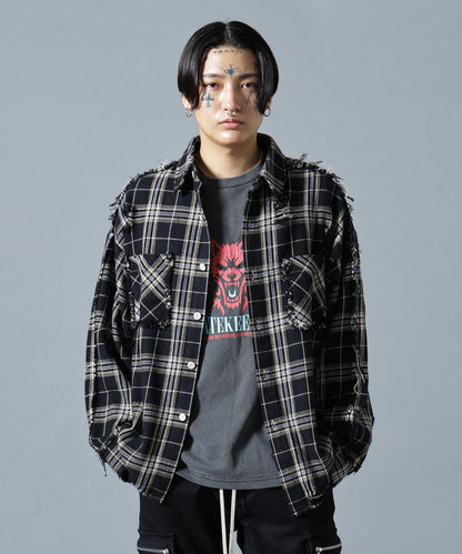 【&DEPOT限定】DankeSchon/FLANNEL DAMAGE SHIRTS