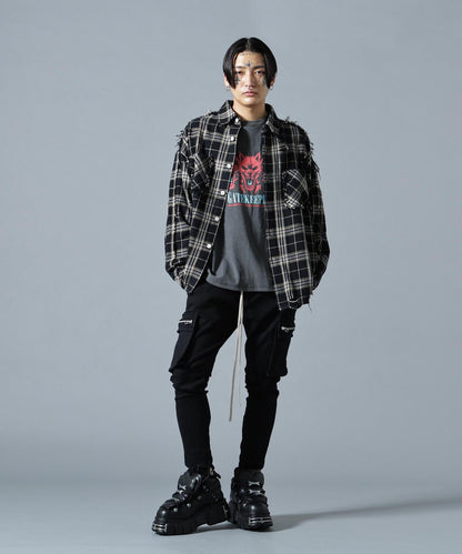【&DEPOT限定】DankeSchon/FLANNEL DAMAGE SHIRTS