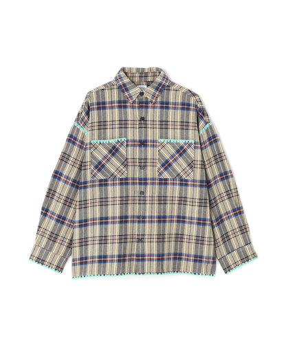 B omnivore/ビーオムニボー HAND STITCH FLANNEL 手工縫線法蘭絨襯衫