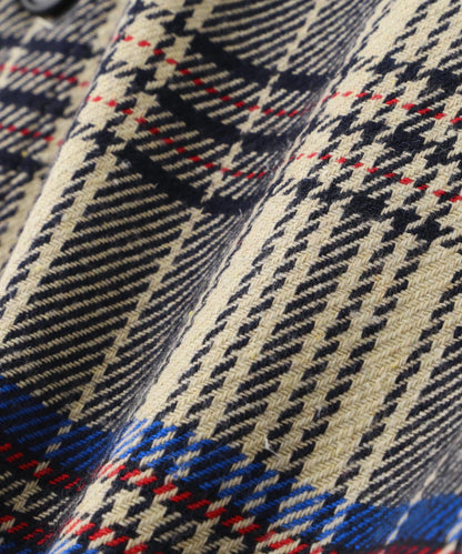 B omnivore/ビーオムニボー HAND STITCH FLANNEL 手工縫線法蘭絨襯衫