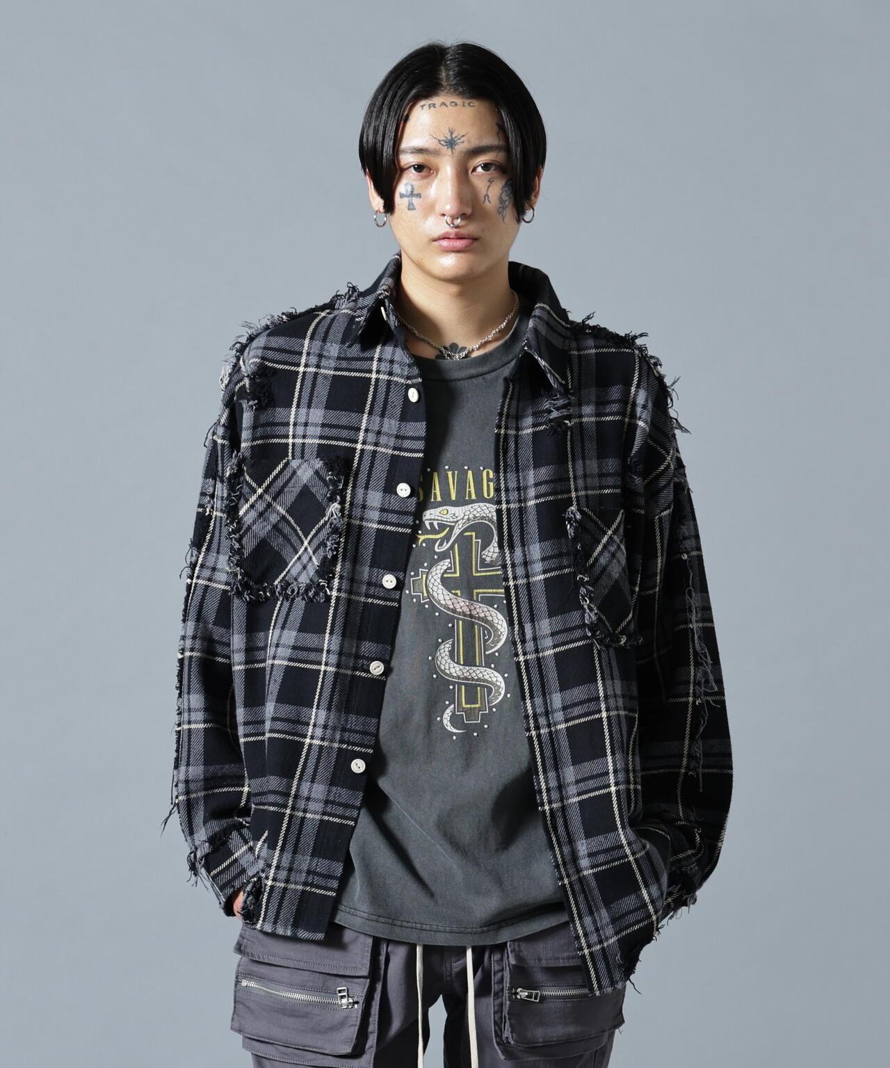 【&DEPOT限定】DankeSchon/FLANNEL DAMAGE SHIRTS