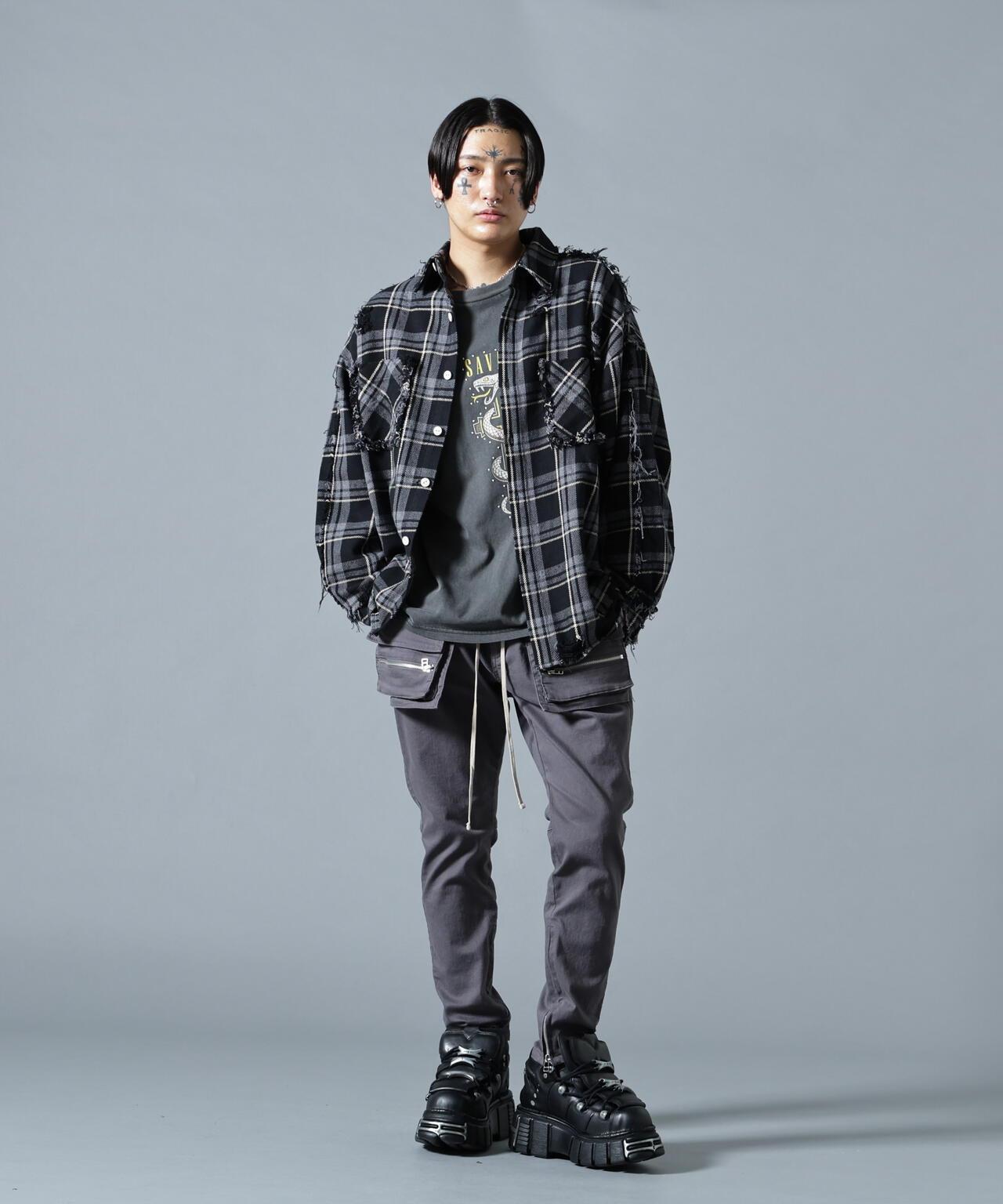 【&DEPOT限定】DankeSchon/FLANNEL DAMAGE SHIRTS