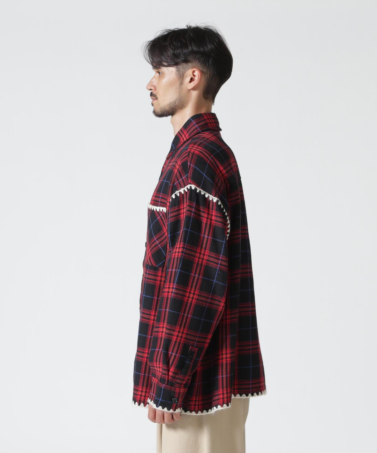 B omnivore/ビーオムニボー HAND STITCH FLANNEL 手工縫線法蘭絨襯衫