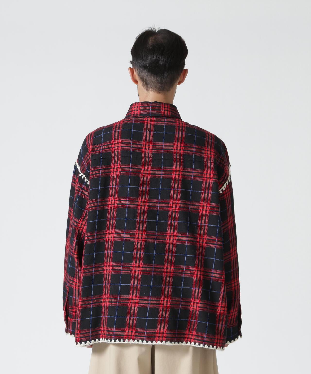 B omnivore/ビーオムニボー HAND STITCH FLANNEL 手工縫線法蘭絨襯衫