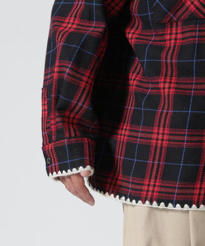B omnivore/ビーオムニボー HAND STITCH FLANNEL 手工縫線法蘭絨襯衫