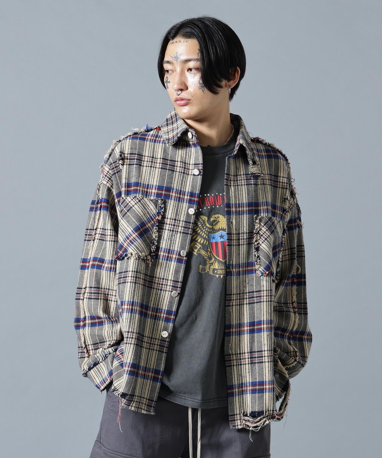 【&DEPOT限定】DankeSchon/FLANNEL DAMAGE SHIRTS