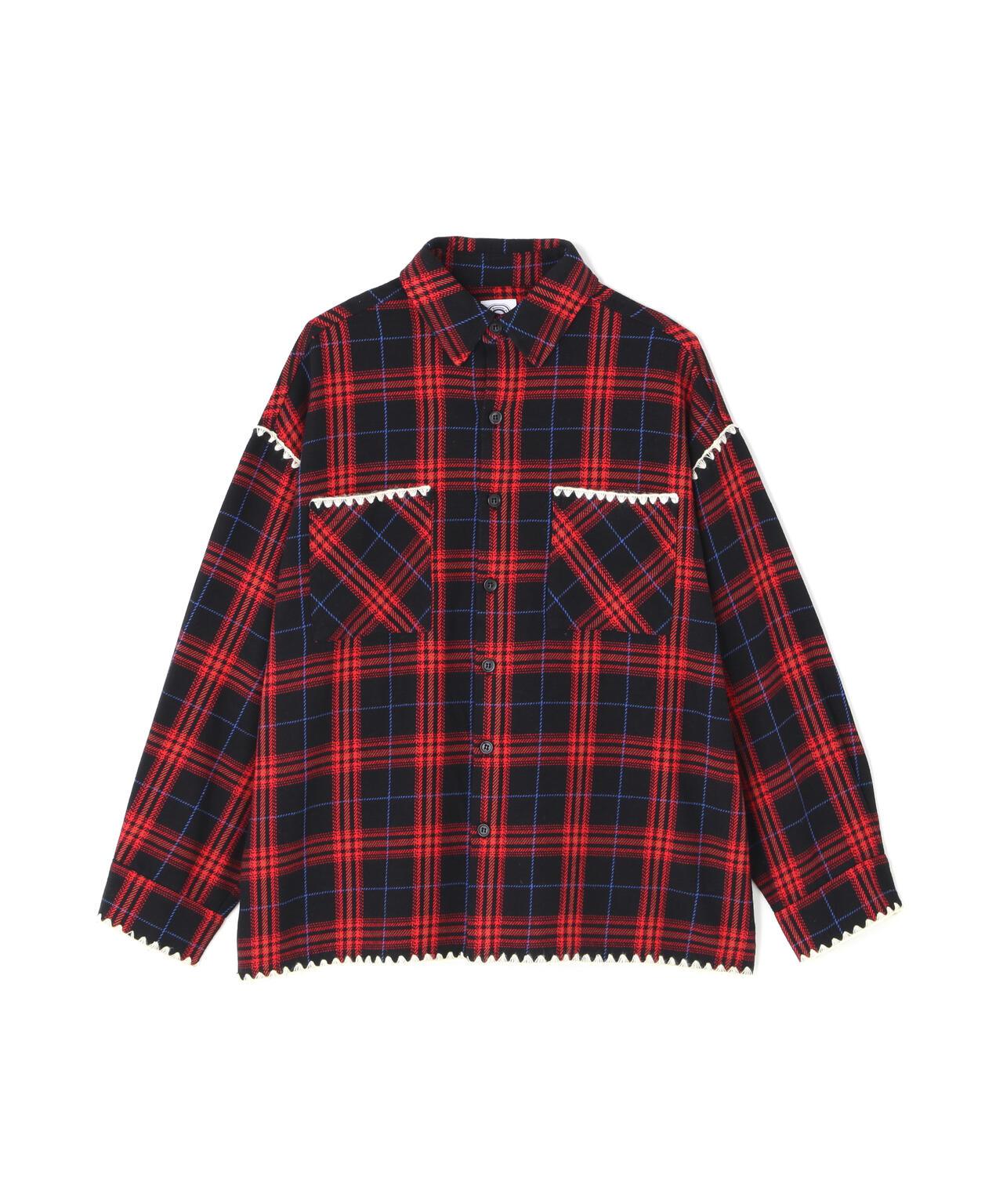 B omnivore/ビーオムニボー HAND STITCH FLANNEL 手工縫線法蘭絨襯衫