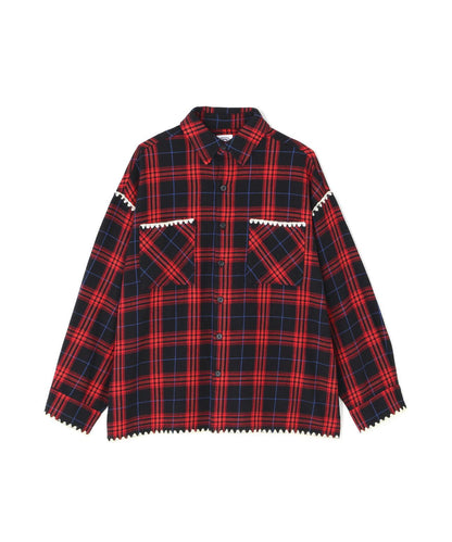 B omnivore/ビーオムニボー HAND STITCH FLANNEL 手工縫線法蘭絨襯衫