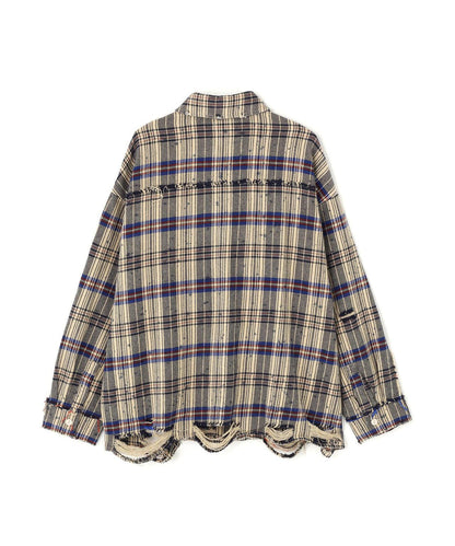 【&DEPOT限定】DankeSchon/FLANNEL DAMAGE SHIRTS