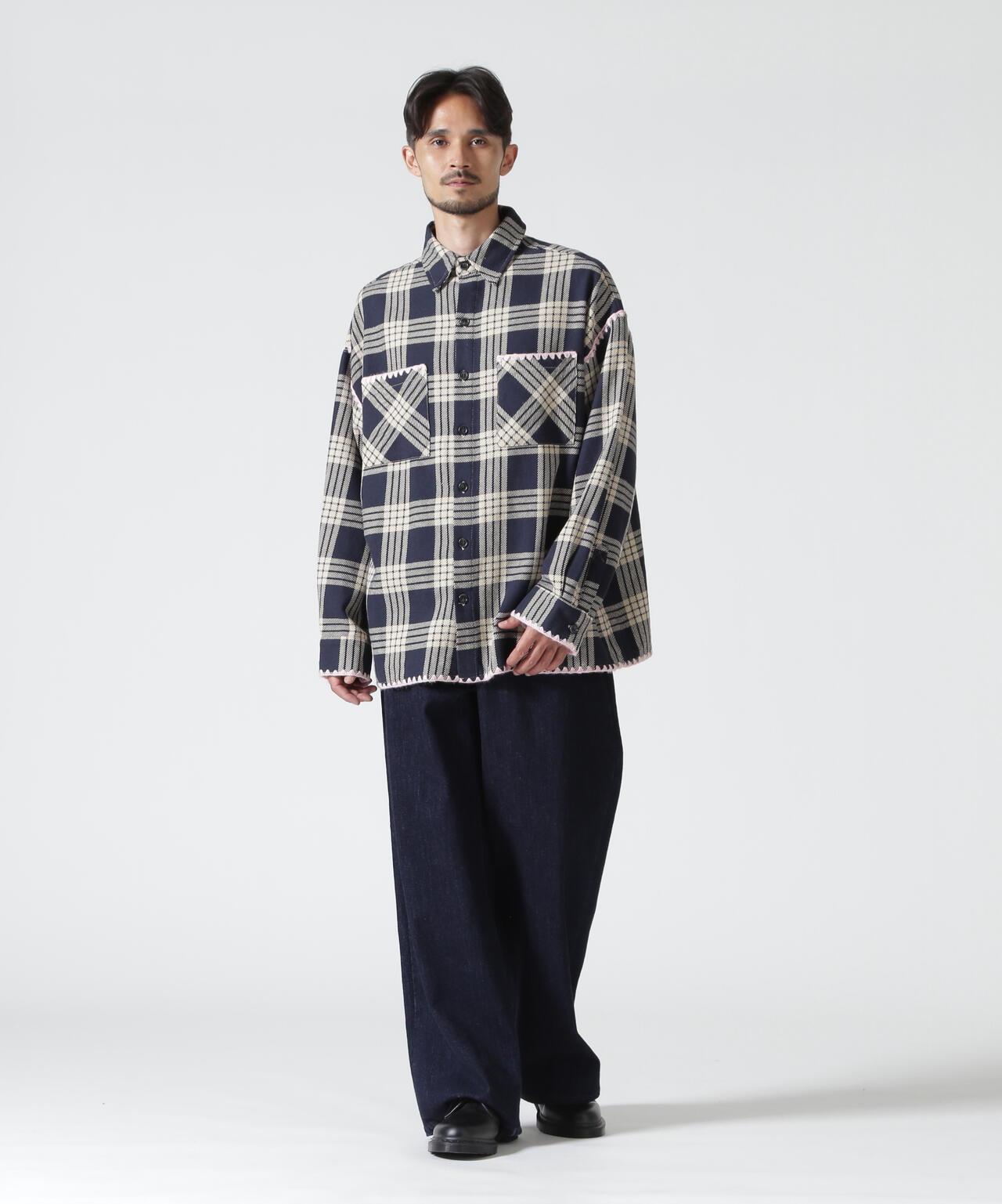 B omnivore/ビーオムニボー HAND STITCH FLANNEL 手工縫線法蘭絨襯衫
