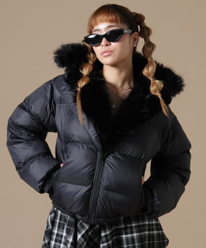 DankeSchon/ダンケシェーン/WOMEN NYLON FUR HOOD BLOUSON