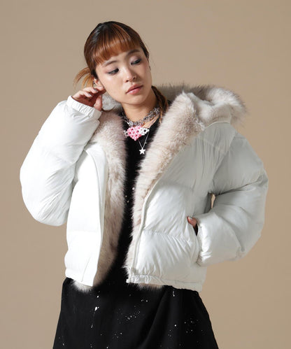 DankeSchon/ダンケシェーン/WOMEN NYLON FUR HOOD BLOUSON