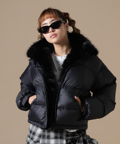 DankeSchon/ダンケシェーン/WOMEN NYLON FUR STAND BLOUSON