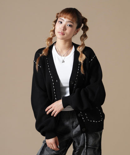 DankeSchon WOMEN STITCH KNIT CARDIGAN