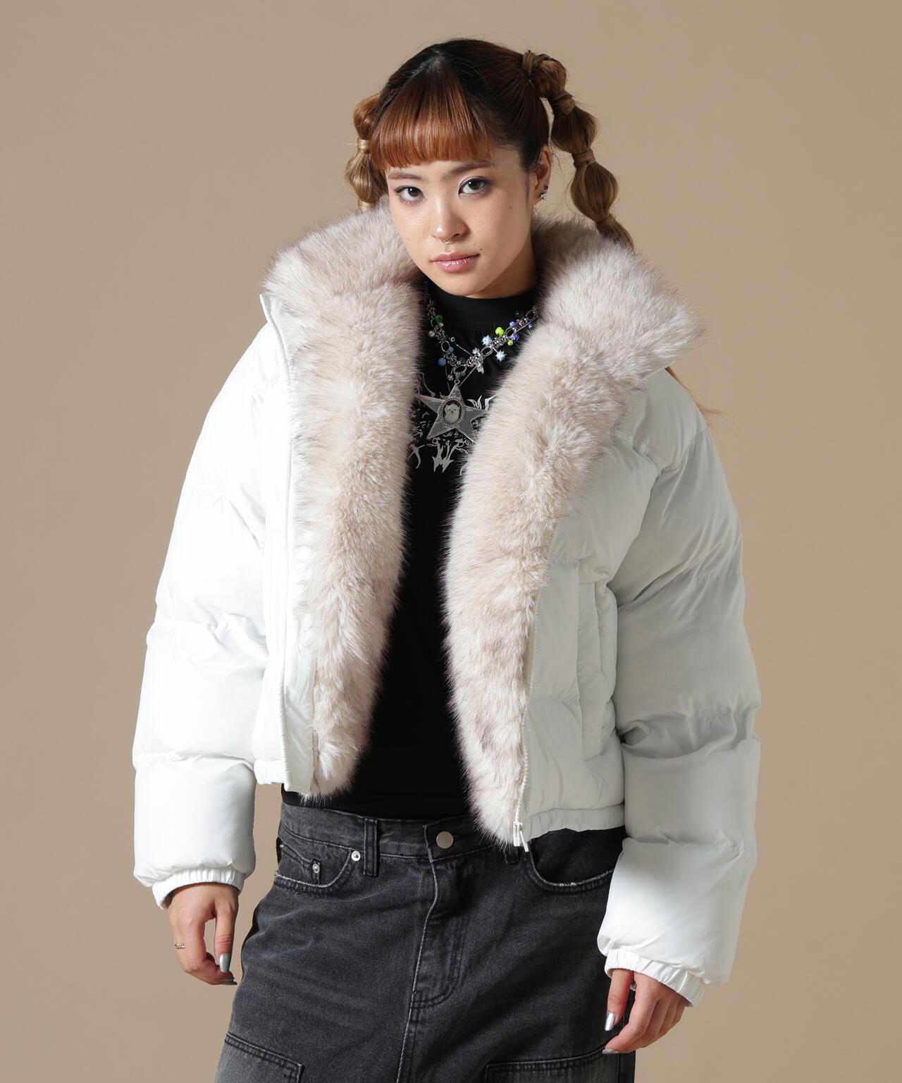 DankeSchon/ダンケシェーン/WOMEN NYLON FUR STAND BLOUSON
