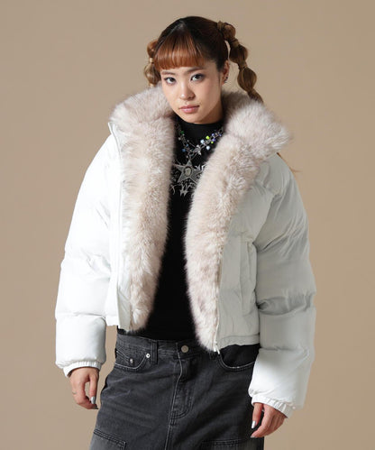 DankeSchon/ダンケシェーン/WOMEN NYLON FUR STAND BLOUSON