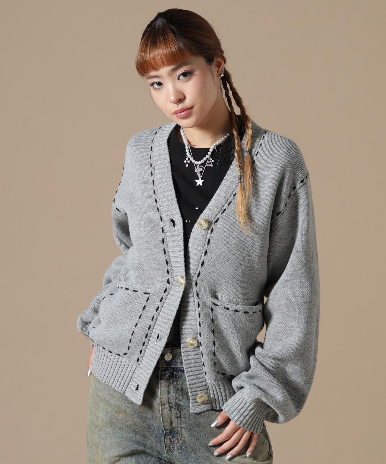 DankeSchon WOMEN STITCH KNIT CARDIGAN