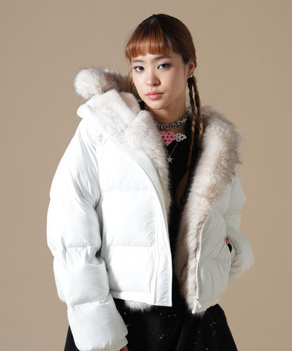 DankeSchon/ダンケシェーン/WOMEN NYLON FUR HOOD BLOUSON