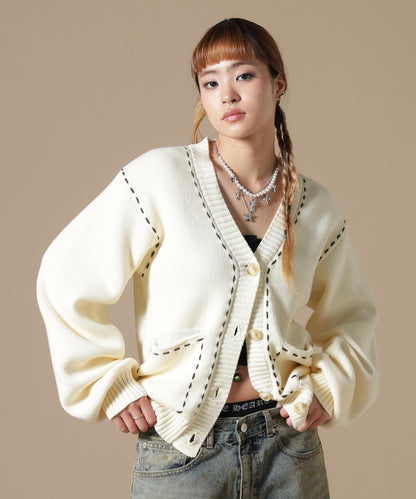 DankeSchon WOMEN STITCH KNIT CARDIGAN