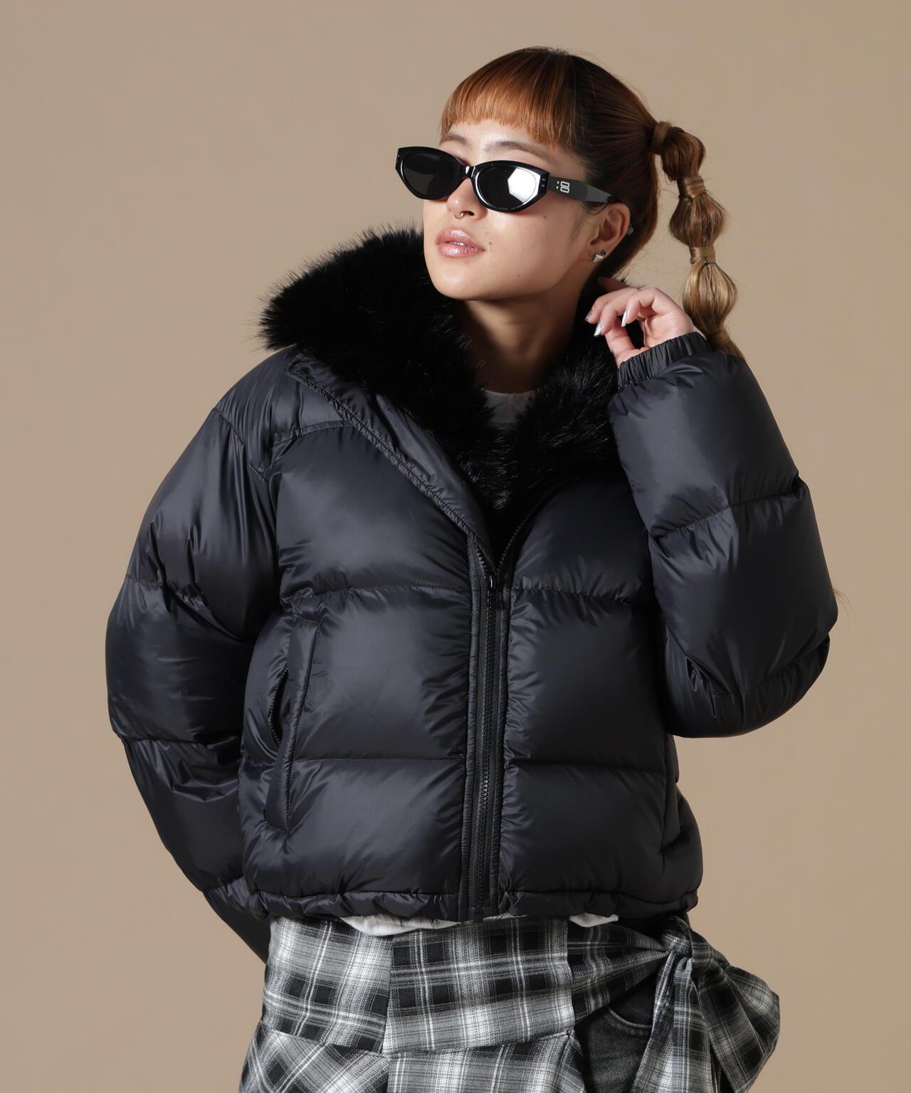 DankeSchon/ダンケシェーン/WOMEN NYLON FUR STAND BLOUSON