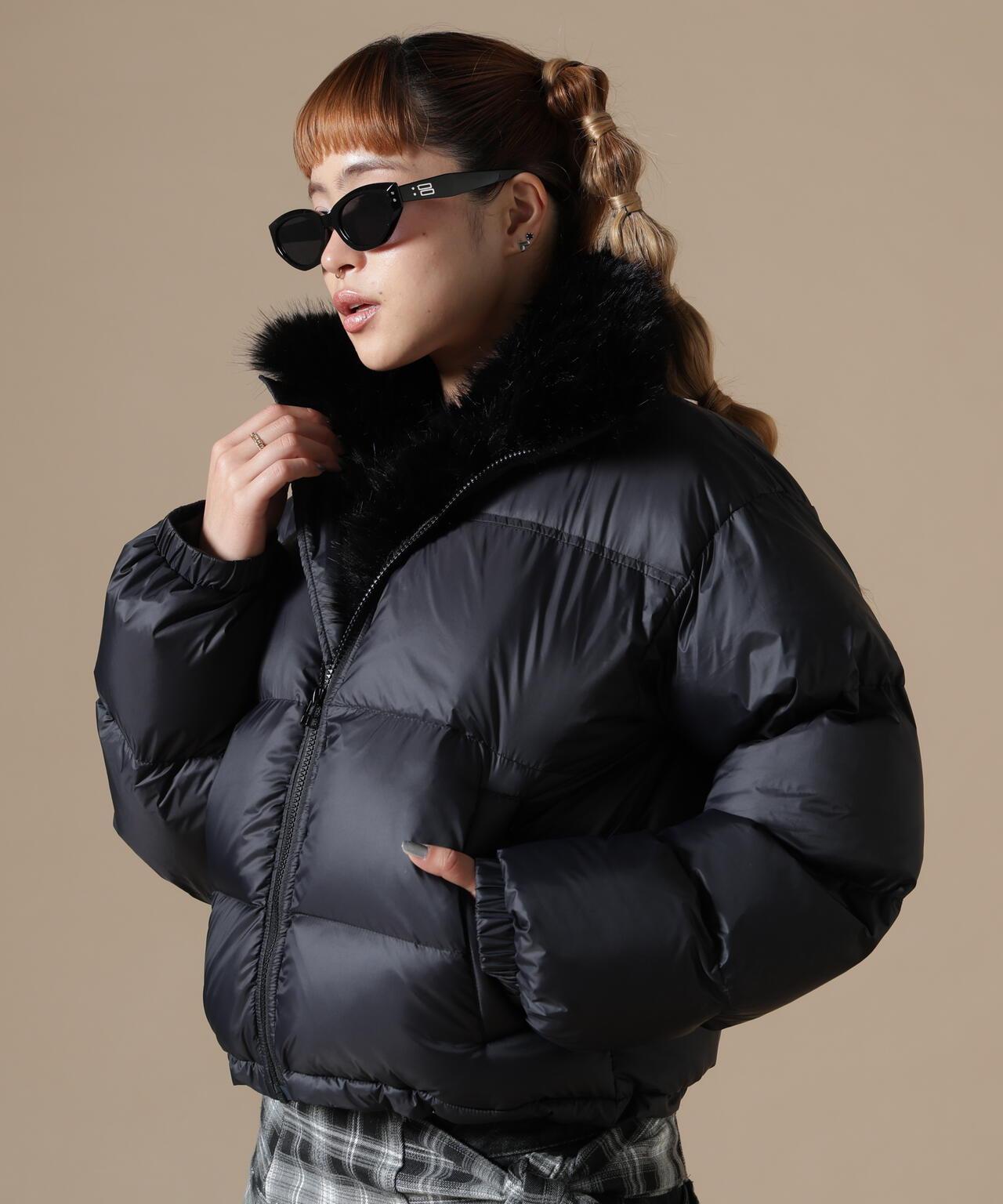 DankeSchon/ダンケシェーン/WOMEN NYLON FUR STAND BLOUSON