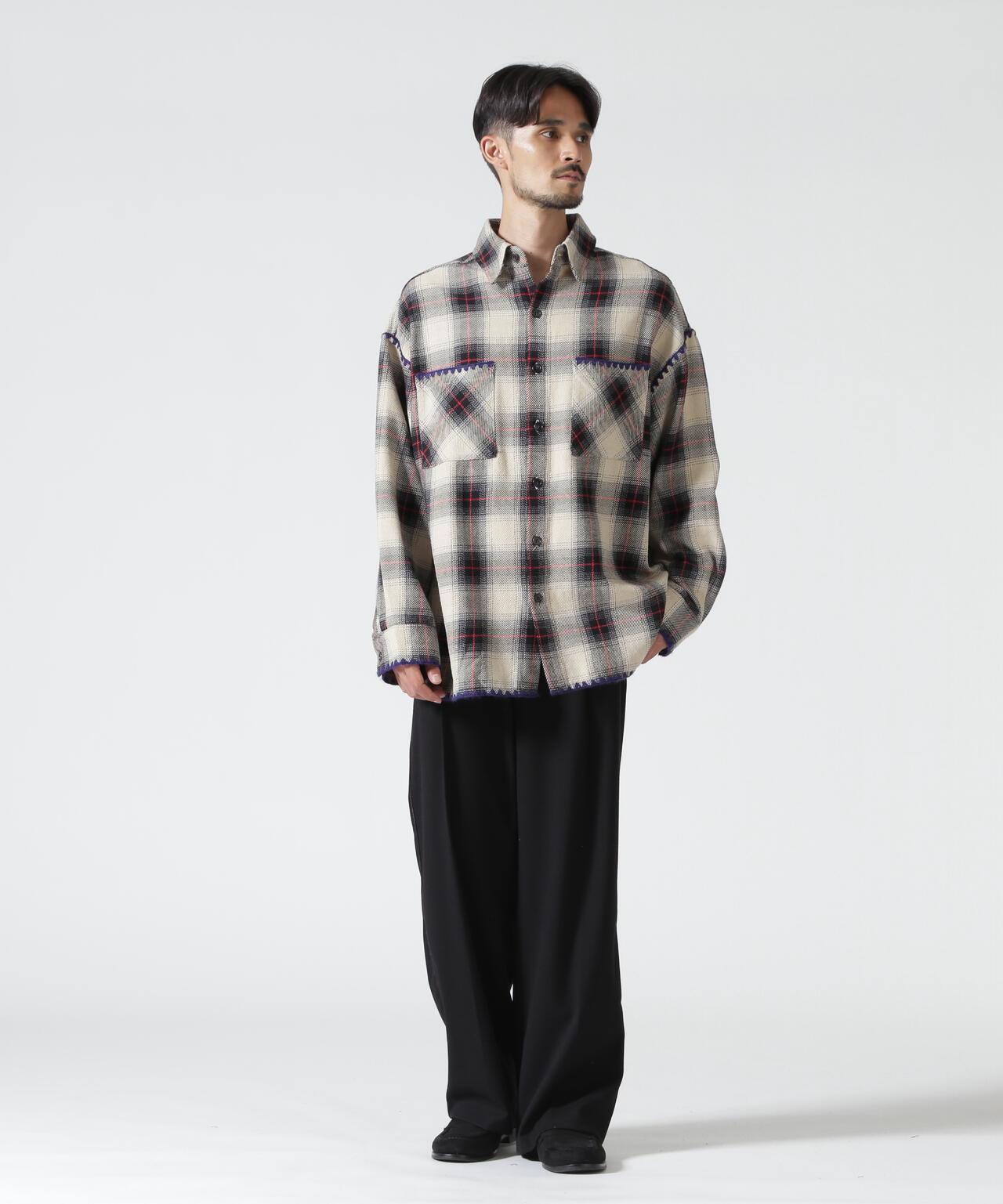 B omnivore/ビーオムニボー HAND STITCH FLANNEL 手工縫線法蘭絨襯衫