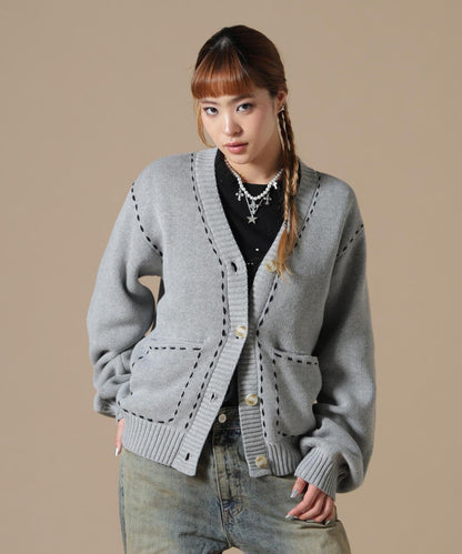 DankeSchon WOMEN STITCH KNIT CARDIGAN