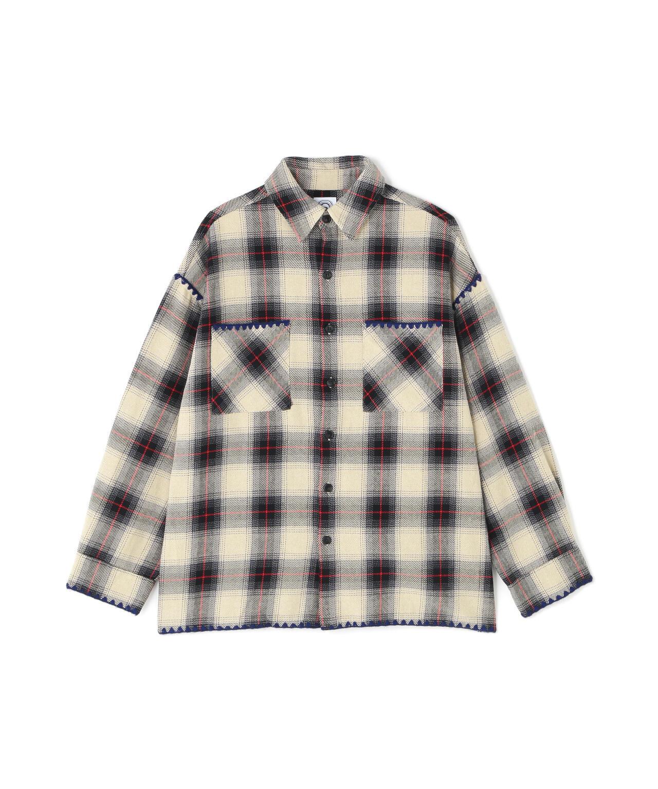B omnivore/ビーオムニボー HAND STITCH FLANNEL 手工縫線法蘭絨襯衫