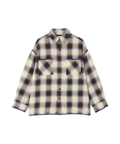 B omnivore/ビーオムニボー HAND STITCH FLANNEL 手工縫線法蘭絨襯衫