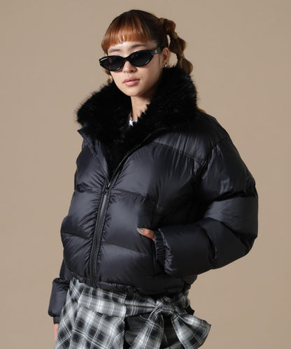 DankeSchon/ダンケシェーン/WOMEN NYLON FUR STAND BLOUSON