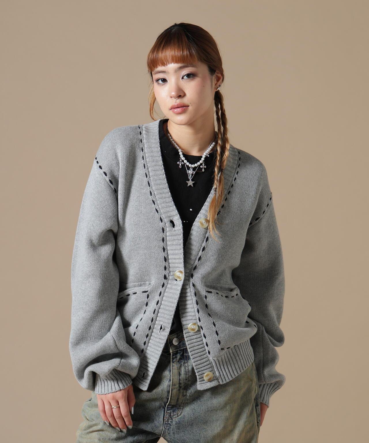 DankeSchon WOMEN STITCH KNIT CARDIGAN