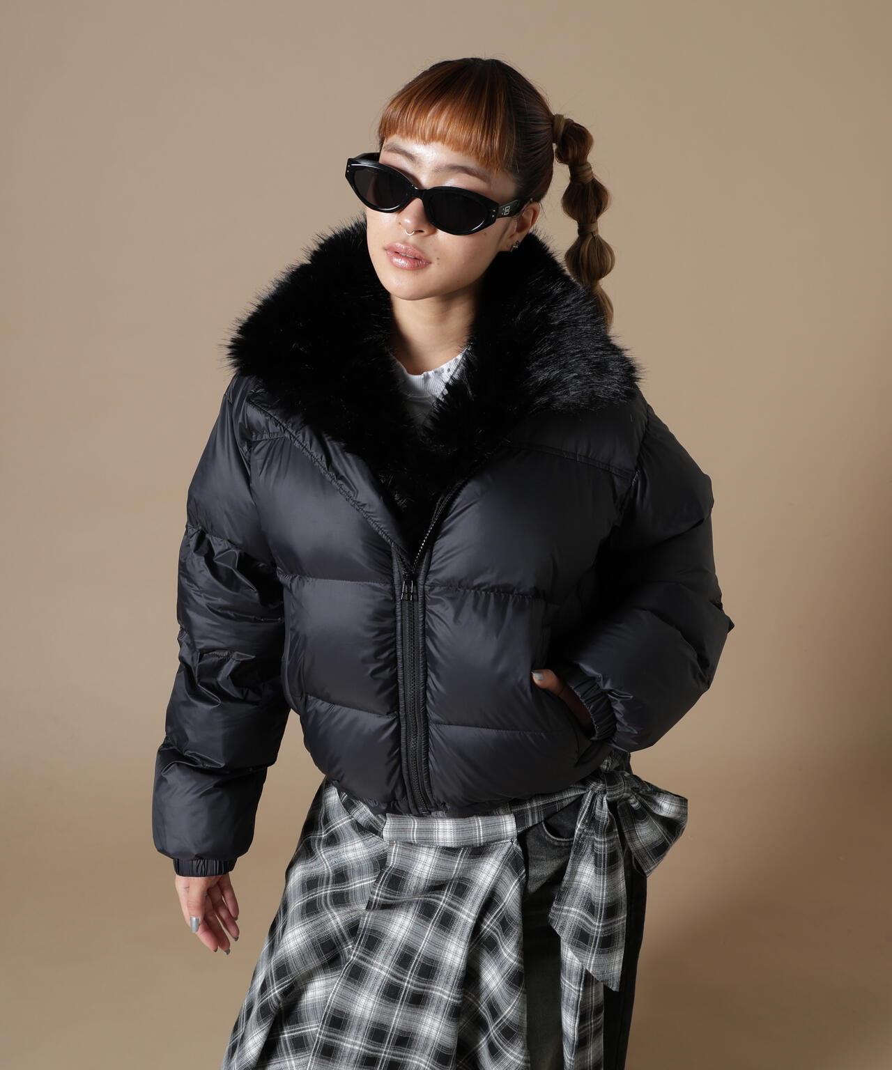 DankeSchon/ダンケシェーン/WOMEN NYLON FUR STAND BLOUSON