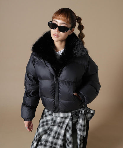 DankeSchon/ダンケシェーン/WOMEN NYLON FUR STAND BLOUSON