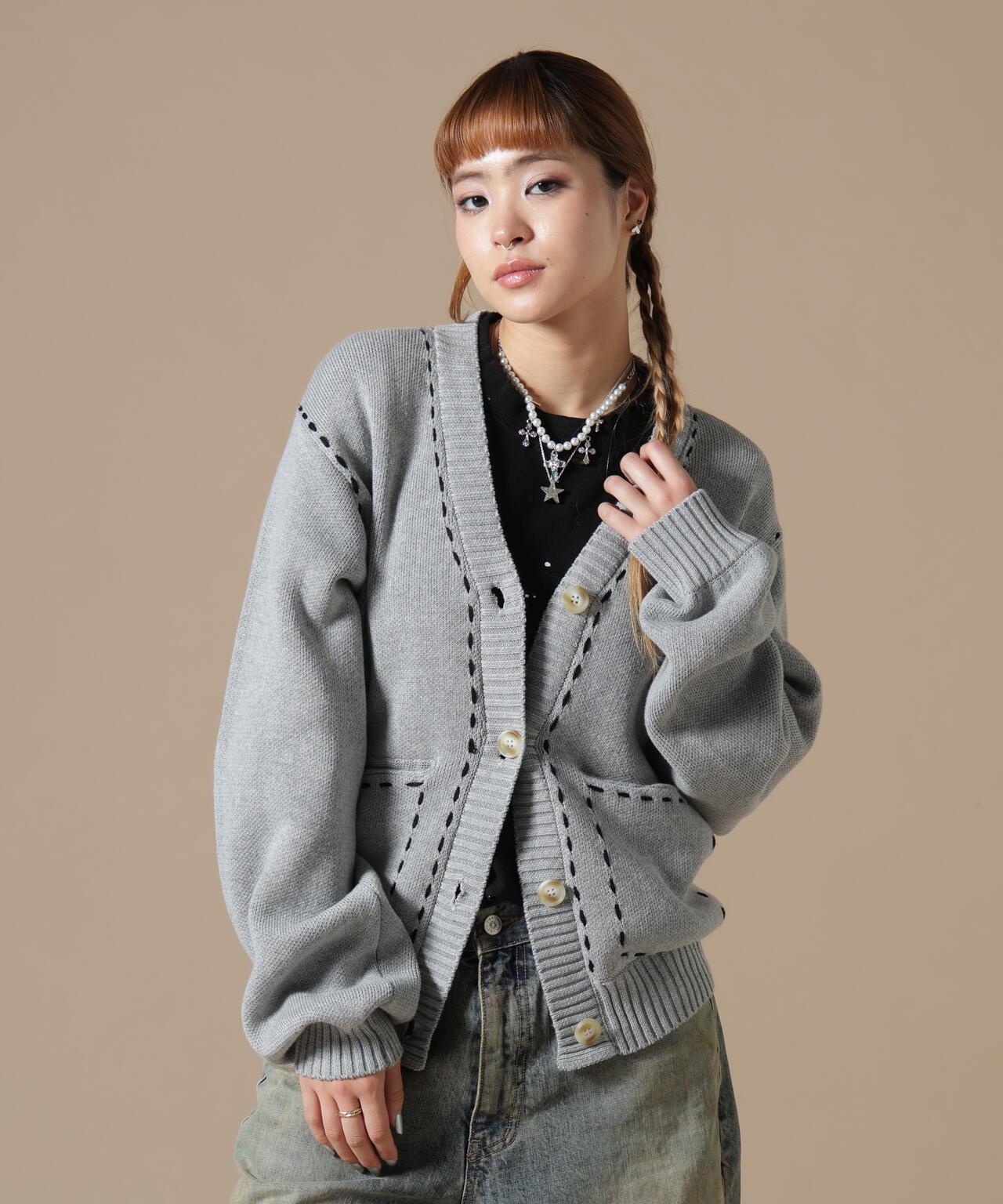 DankeSchon WOMEN STITCH KNIT CARDIGAN