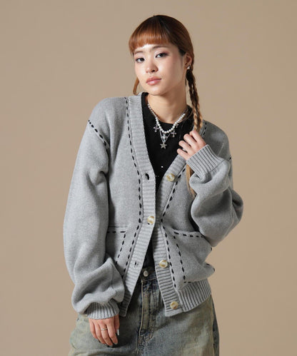DankeSchon WOMEN STITCH KNIT CARDIGAN
