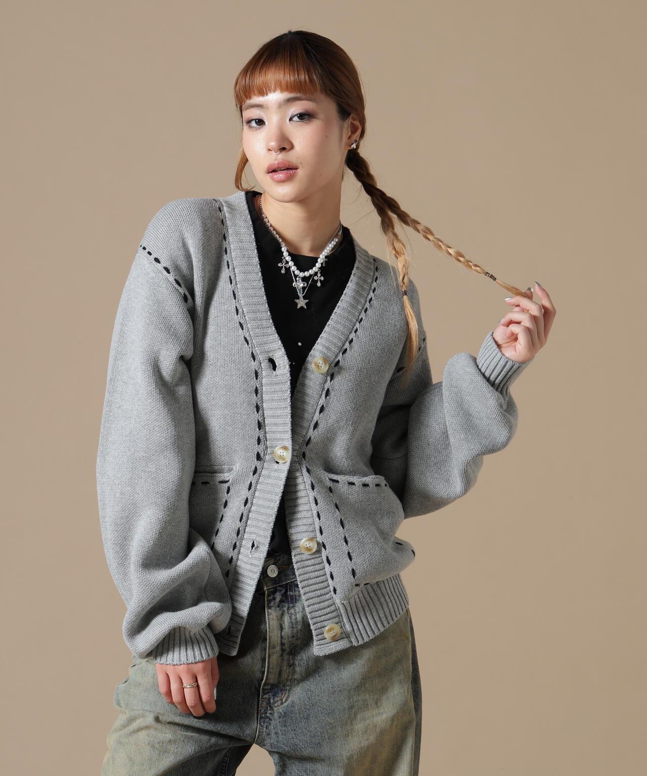 DankeSchon WOMEN STITCH KNIT CARDIGAN