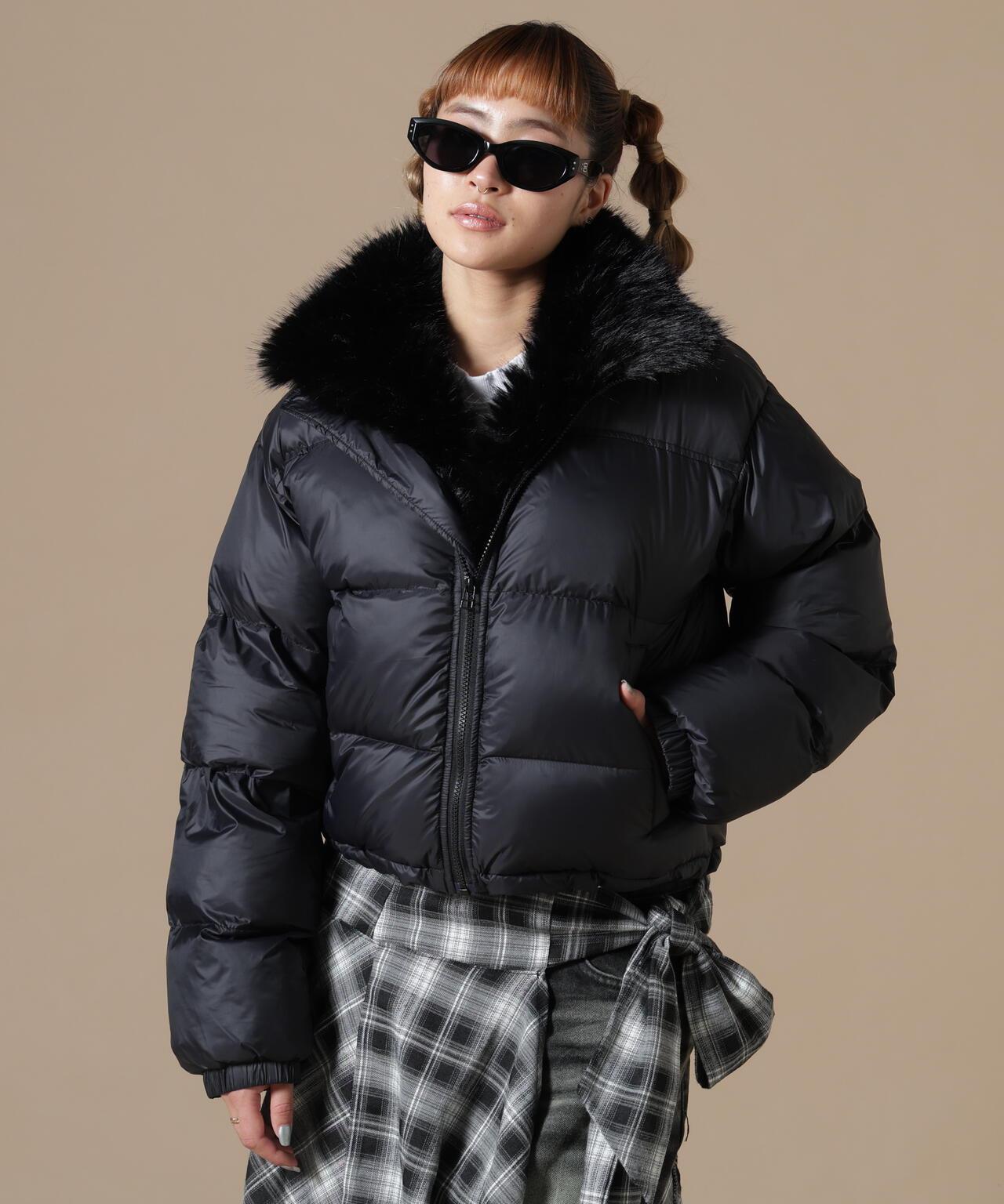 DankeSchon/ダンケシェーン/WOMEN NYLON FUR STAND BLOUSON
