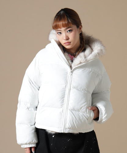 DankeSchon/ダンケシェーン/WOMEN NYLON FUR HOOD BLOUSON