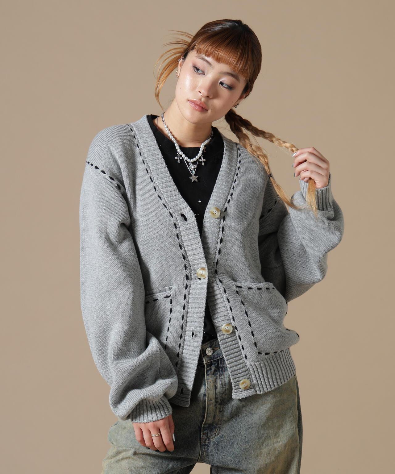 DankeSchon WOMEN STITCH KNIT CARDIGAN