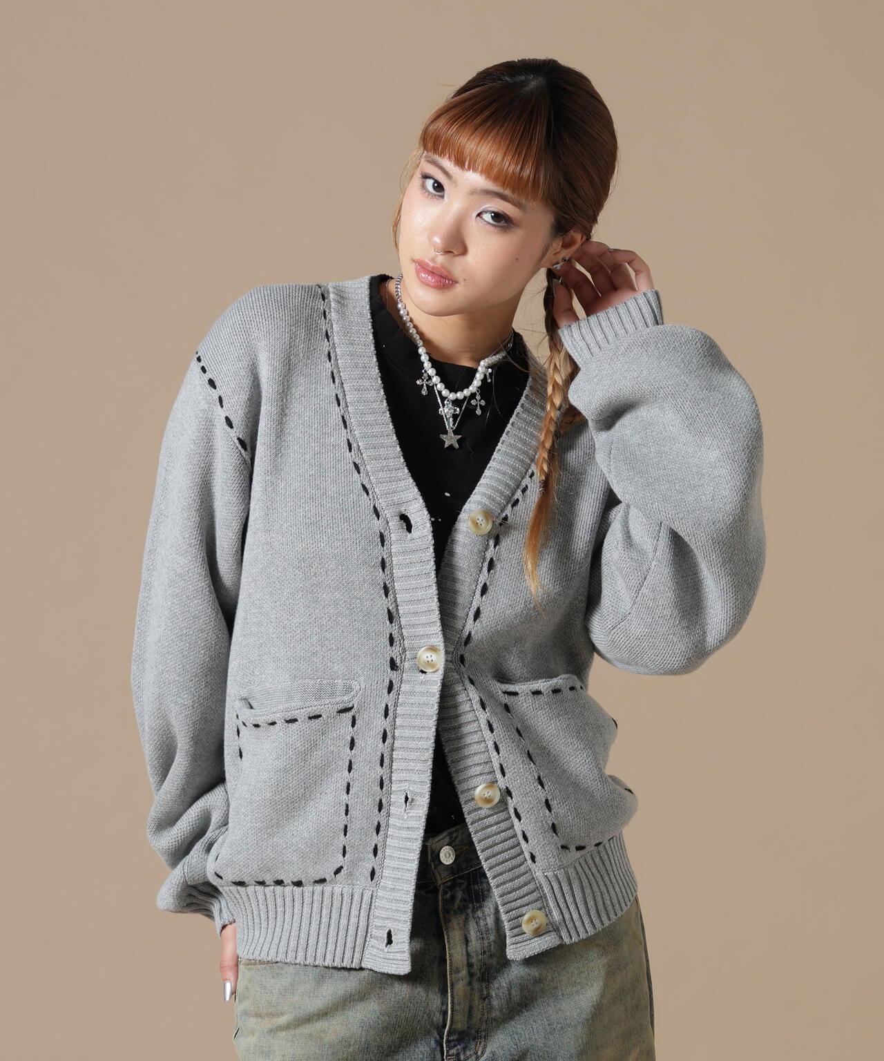 DankeSchon WOMEN STITCH KNIT CARDIGAN