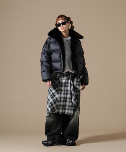 DankeSchon/ダンケシェーン/WOMEN NYLON FUR STAND BLOUSON