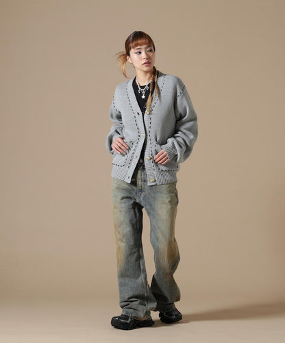 DankeSchon WOMEN STITCH KNIT CARDIGAN