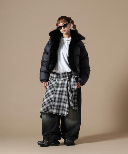 DankeSchon/ダンケシェーン/WOMEN NYLON FUR STAND BLOUSON