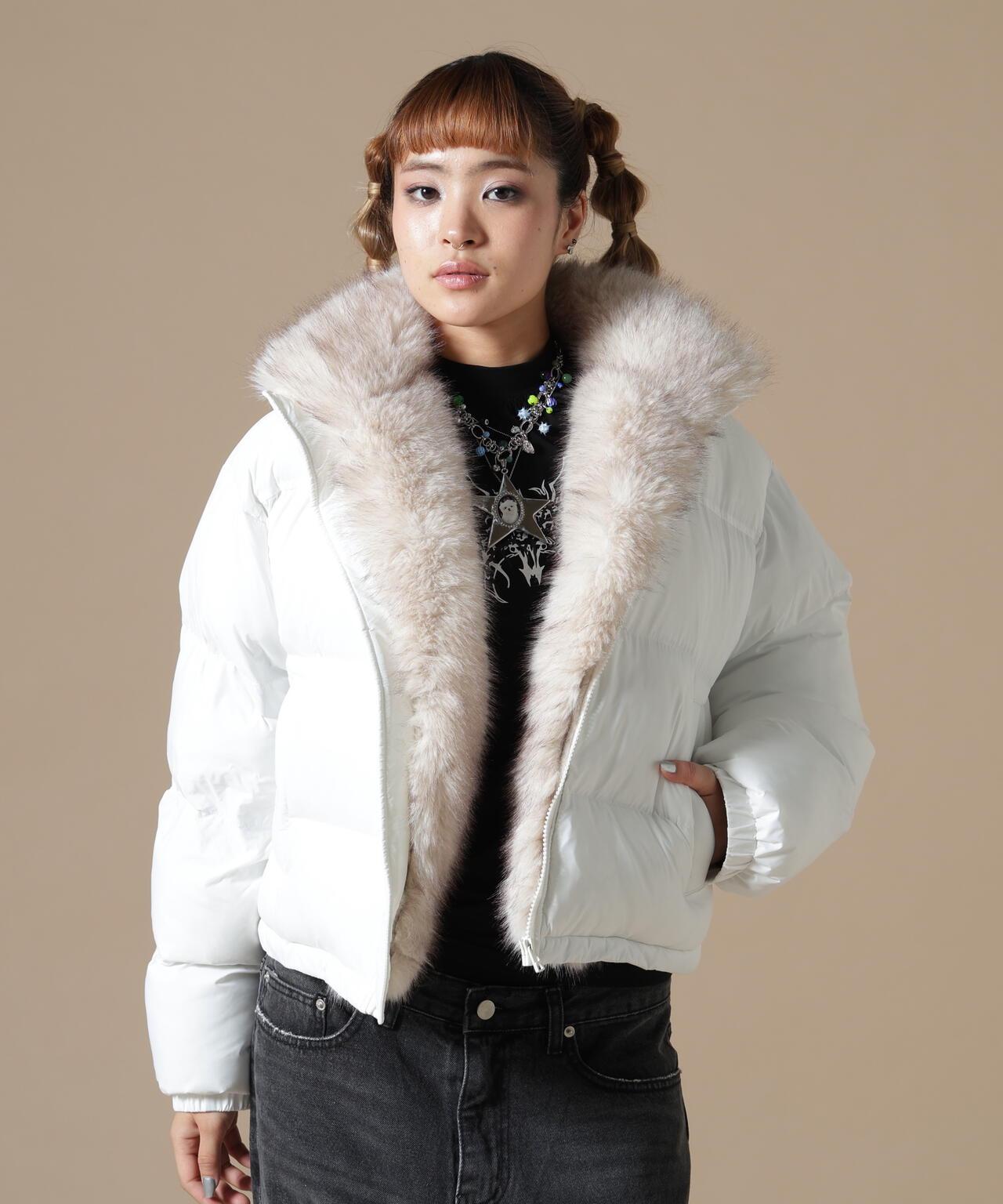 DankeSchon/ダンケシェーン/WOMEN NYLON FUR STAND BLOUSON