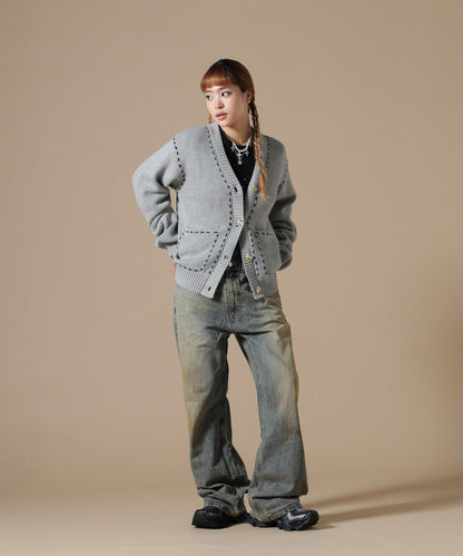 DankeSchon WOMEN STITCH KNIT CARDIGAN