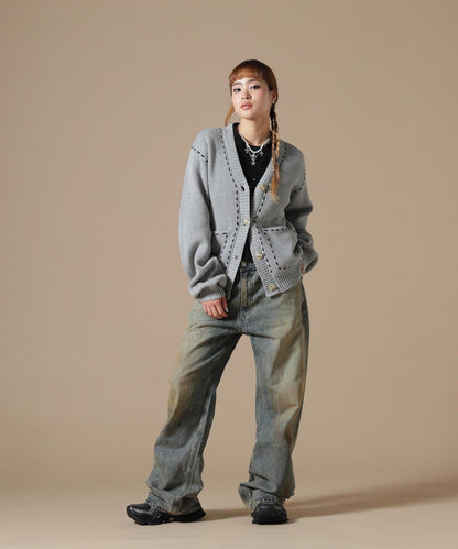 DankeSchon WOMEN STITCH KNIT CARDIGAN