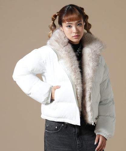DankeSchon/ダンケシェーン/WOMEN NYLON FUR STAND BLOUSON