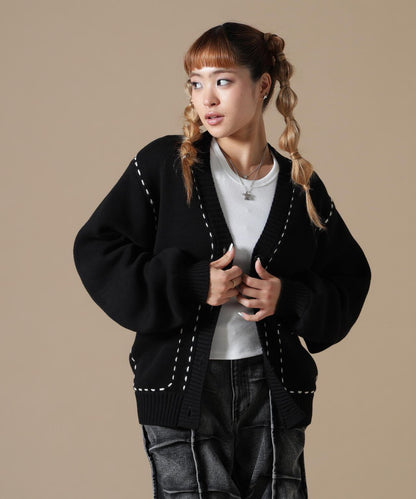 DankeSchon WOMEN STITCH KNIT CARDIGAN